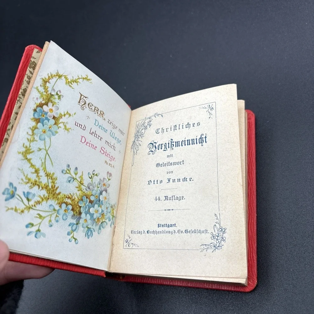 Antique 1908 Illustrated German Christian Forget Me Not Book‎ Vergissmeinnicht
